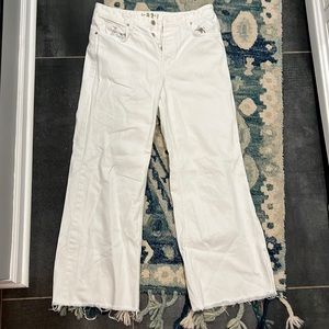 Free People Wide leg white jeans